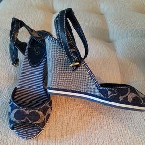Coach Tawney Denim Wedge-Sz 9.5
